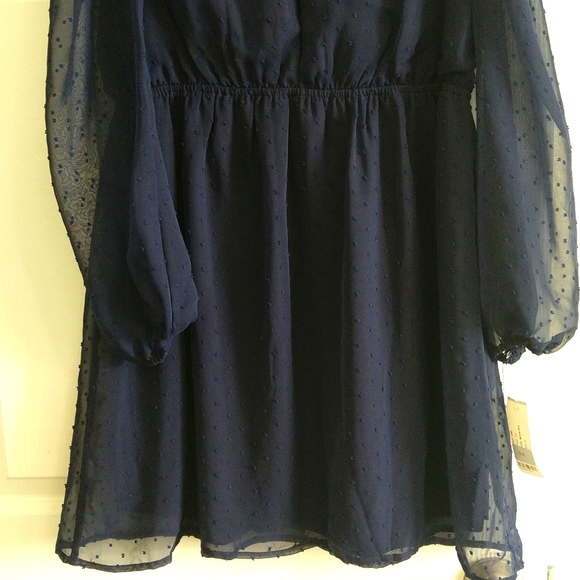 Love,fire Women cold shoulder Navy Blue Classic boho Country Flowy dress size L - Picture 8 of 14
